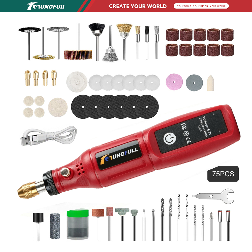 Power Tools Review - TUNGFULL 3.7V Cordless Rotary Tool USB