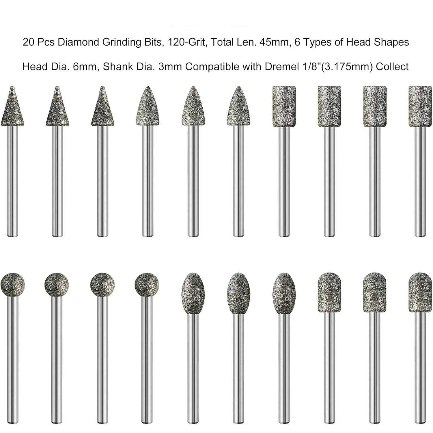 20Pcs 120 Grit Diamond Grinder - Power Tools Accessories review and price